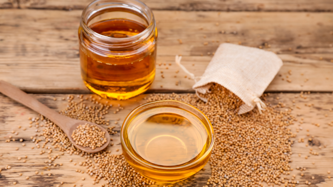 Mustard oil for preventing dandruff and hairfall