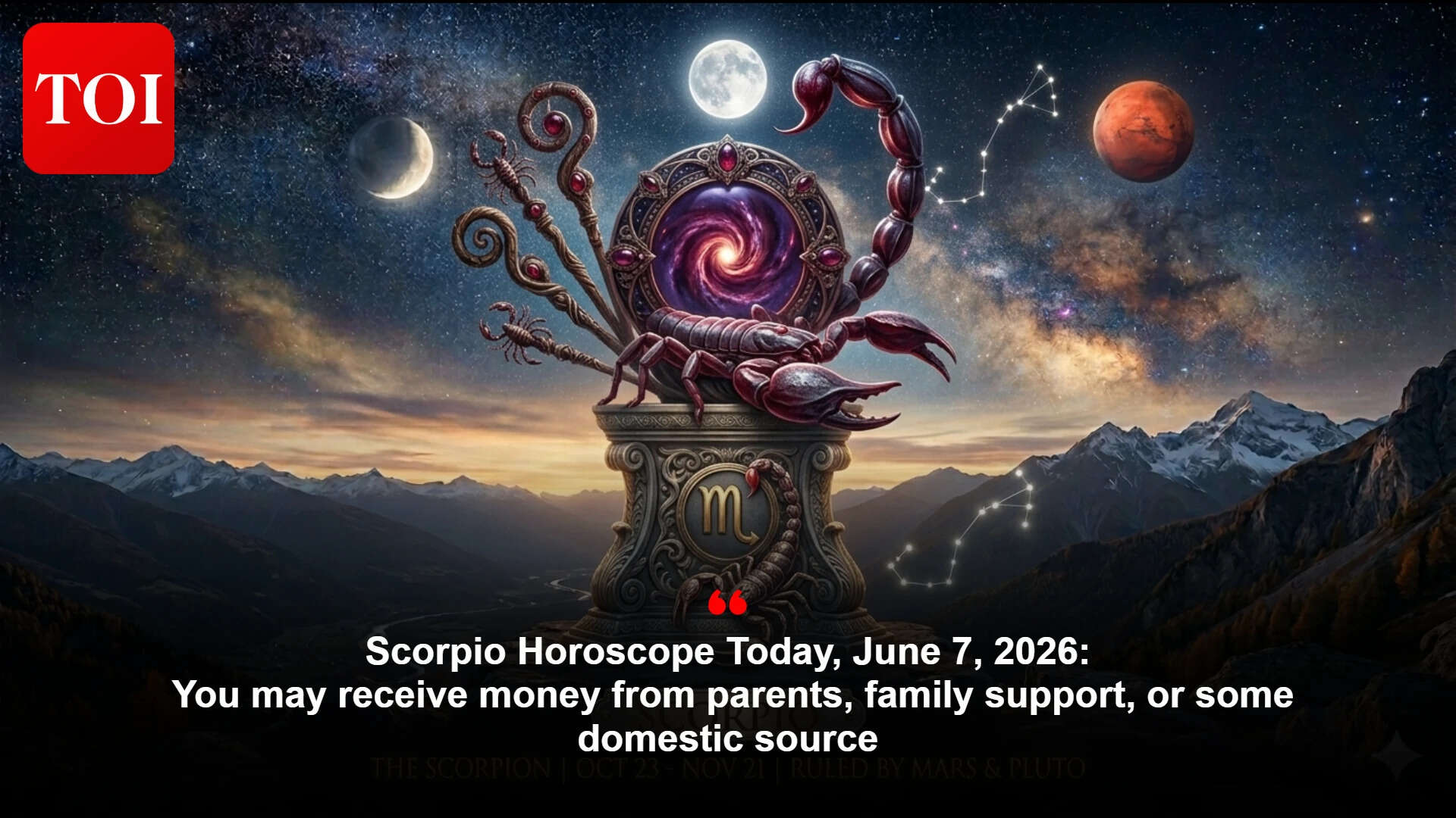 Scorpio Horoscope Today: Ease pressure with family support; focus on savings and safety