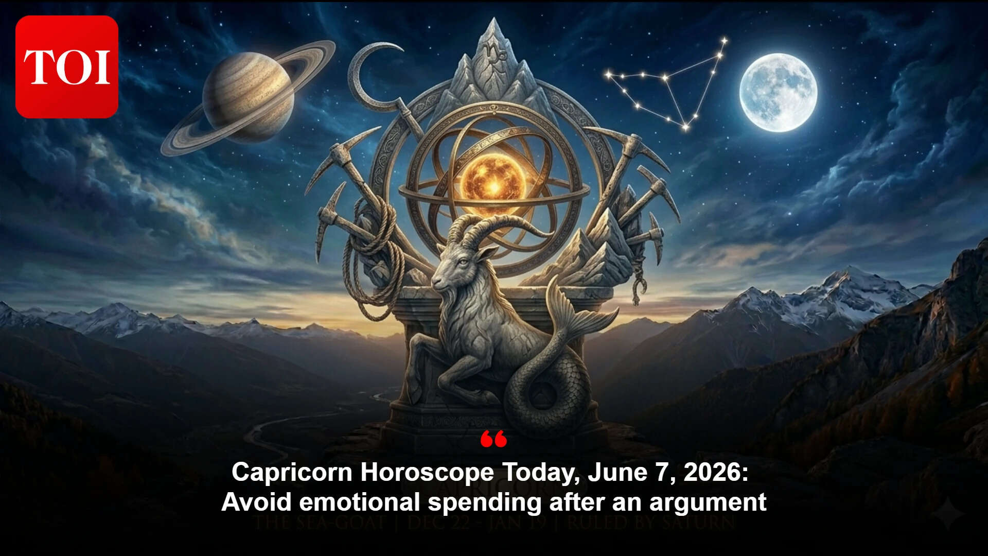 Daily Prediction For Capricorn: Horoscope urges cool tempers and cautious spending; avoid buying a vehicle