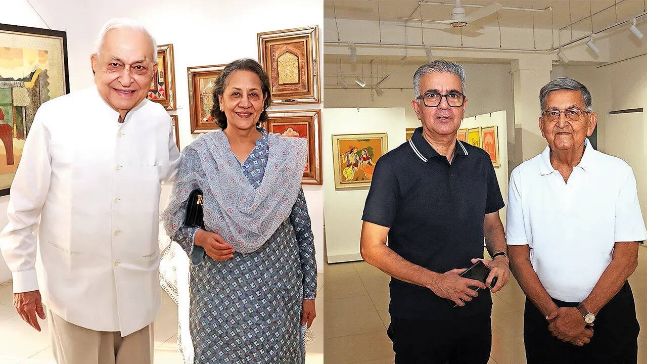 (L) Dr Mansoor Hasan &  Uzma Hasan (R) Jamal Khan & M A Khan
