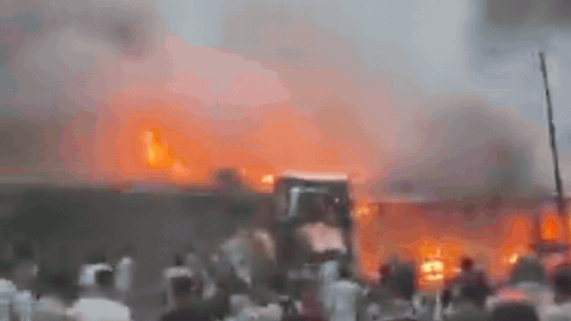 Watch: Massive fire guts 13 shops in J&K's Poonch, engulfs B