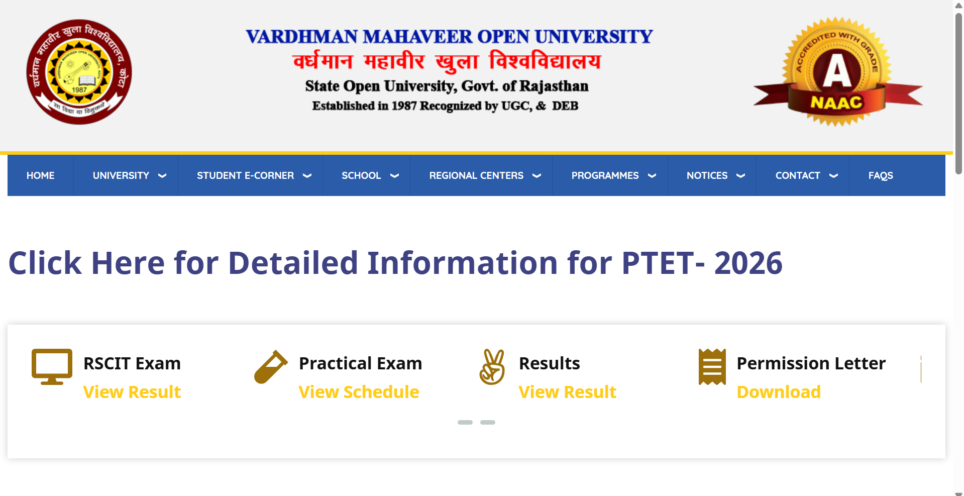 PTET 2026 admit card likely to be released shortly at vmou.ac.in: Steps to download hall ticket here