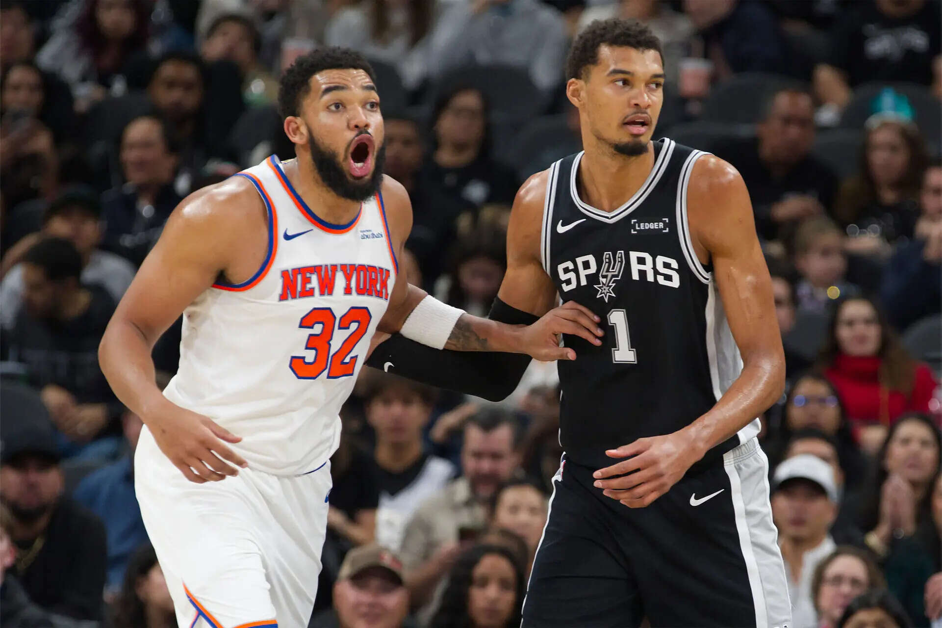 Victor Wembanyama and Karl-Anthony Towns