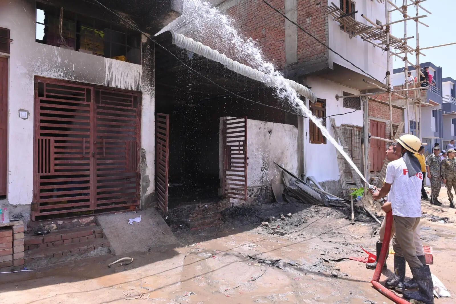 A massive fire ripped through a fireworks warehouse operating in a densely populated residential area of Khoh Nagoriyan (Bhagirath) (2).jpg