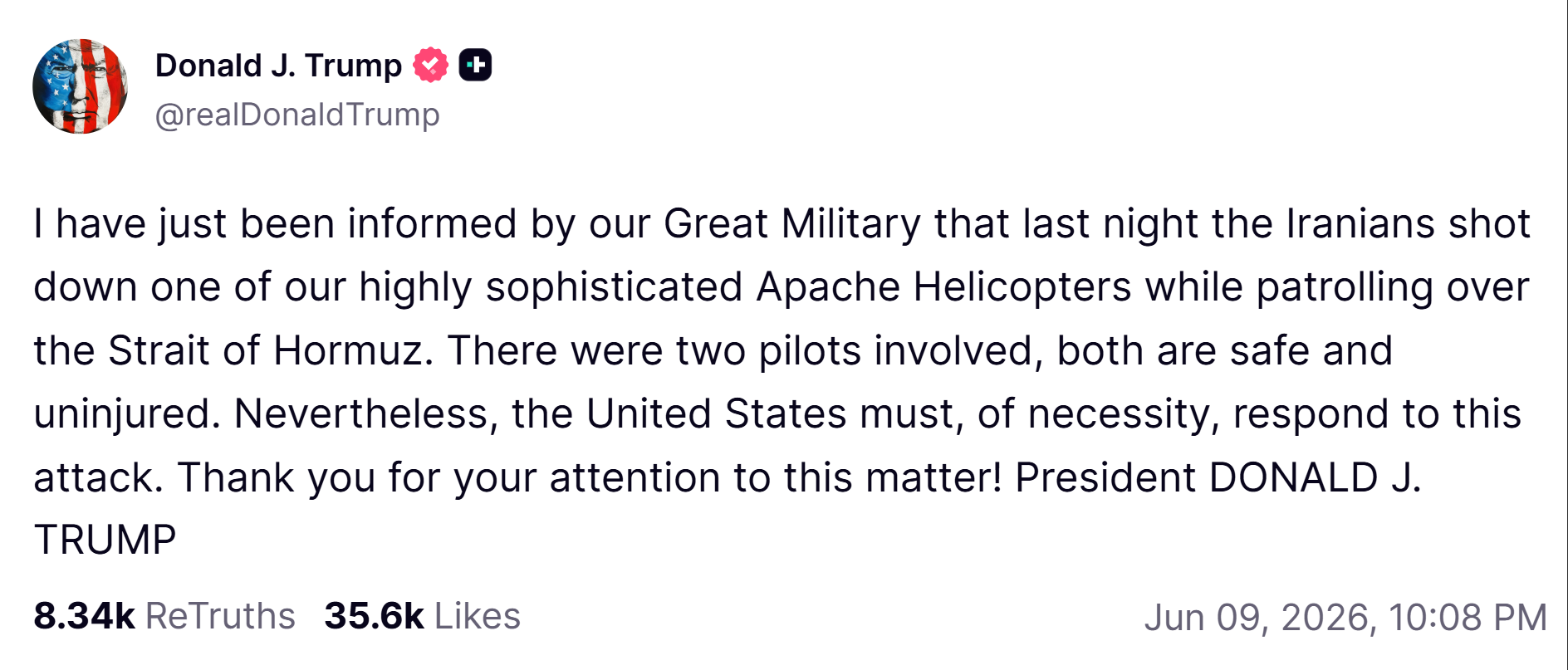TRUMP TRUTH POST