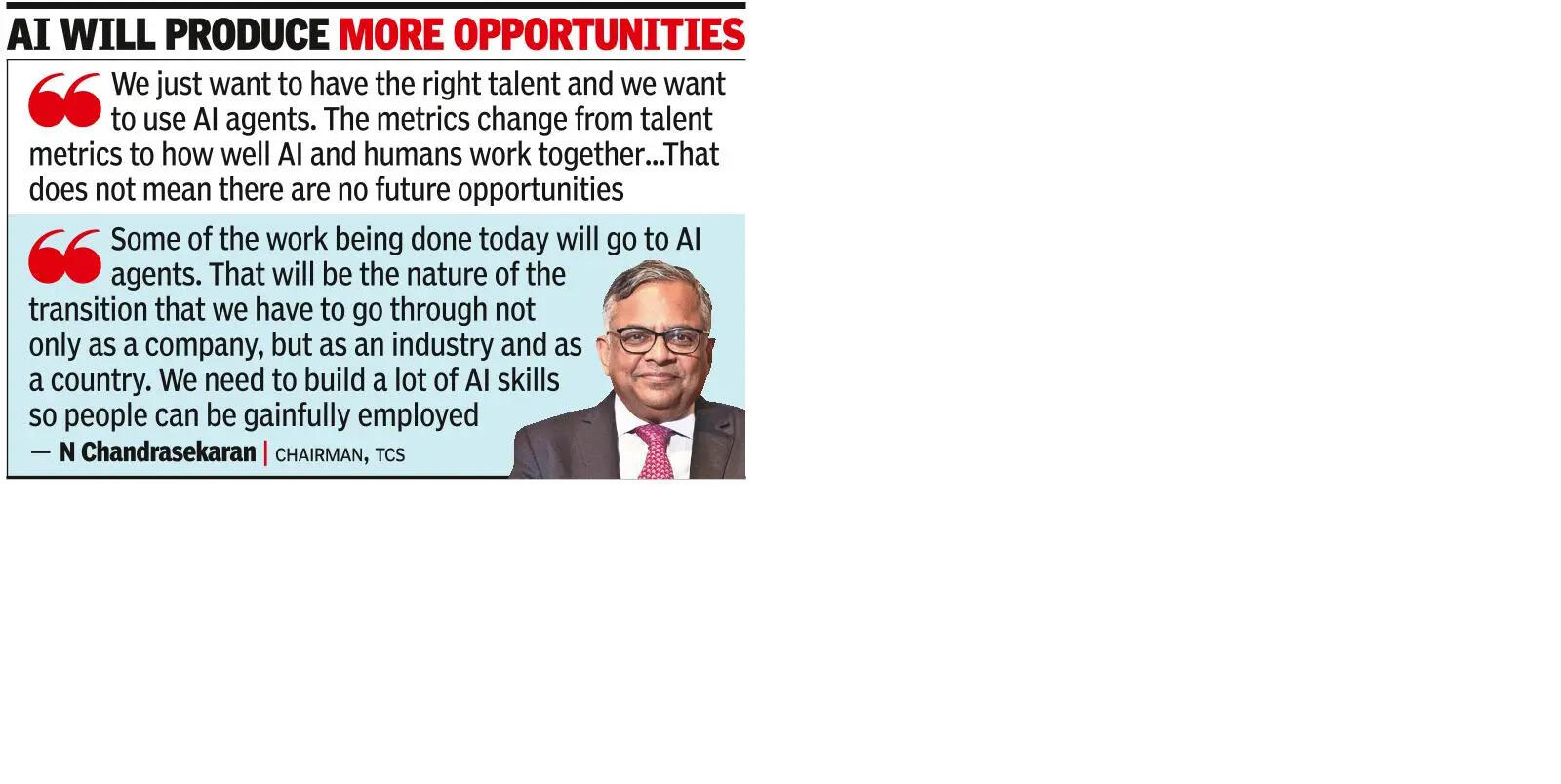 ‘TCS will have as many AI agents as employees’