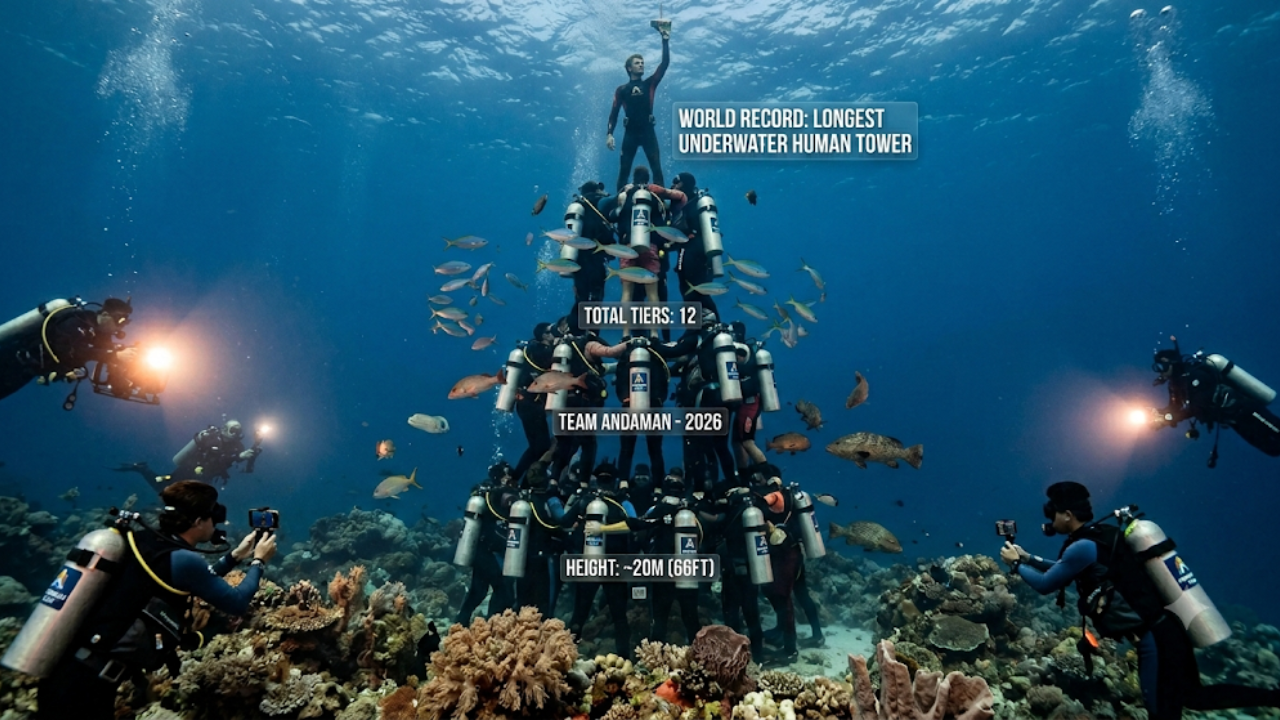 Andaman Islands make history with a 73-foot underwater human