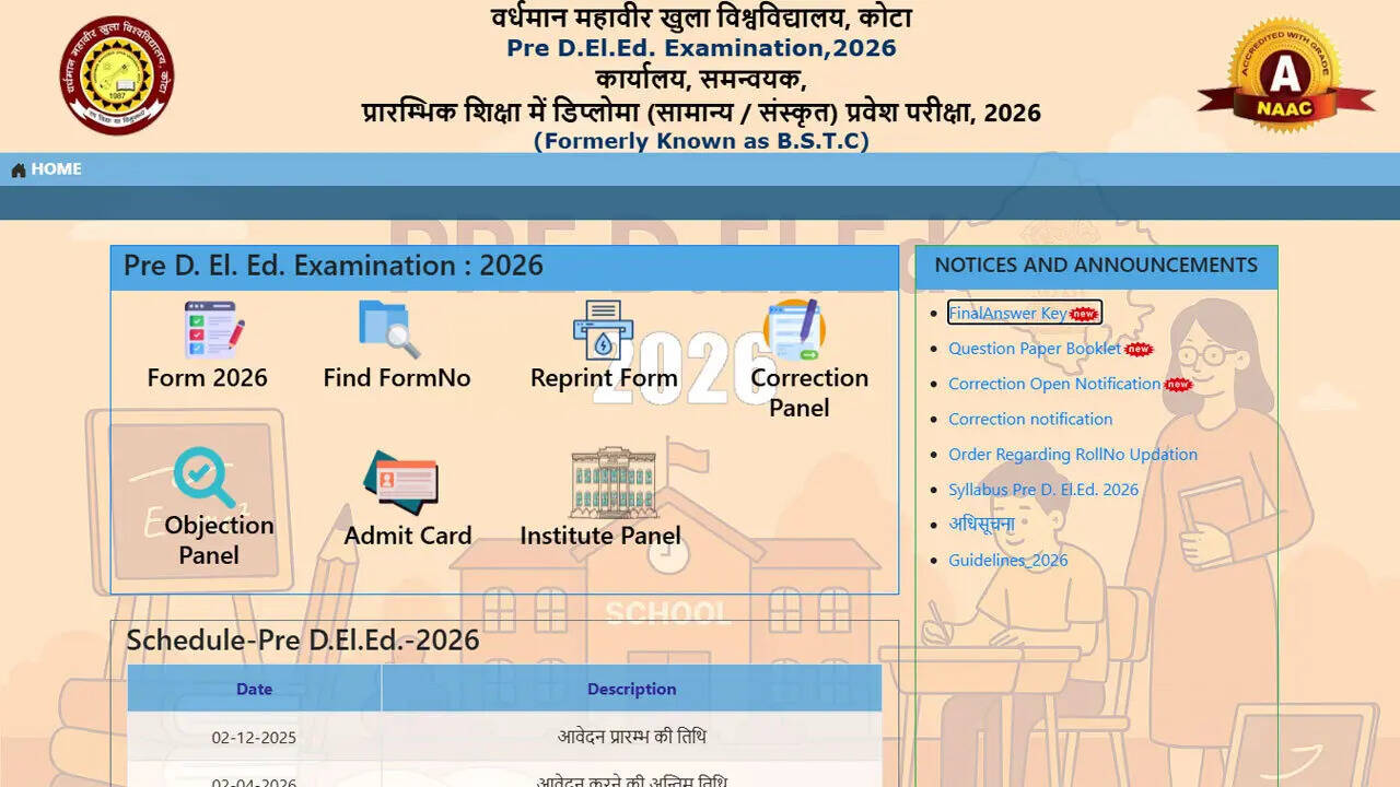 Rajasthan BSTC Pre D.El.Ed result 2026: Website down, here's how to check scorecards at predeledraj2026.com