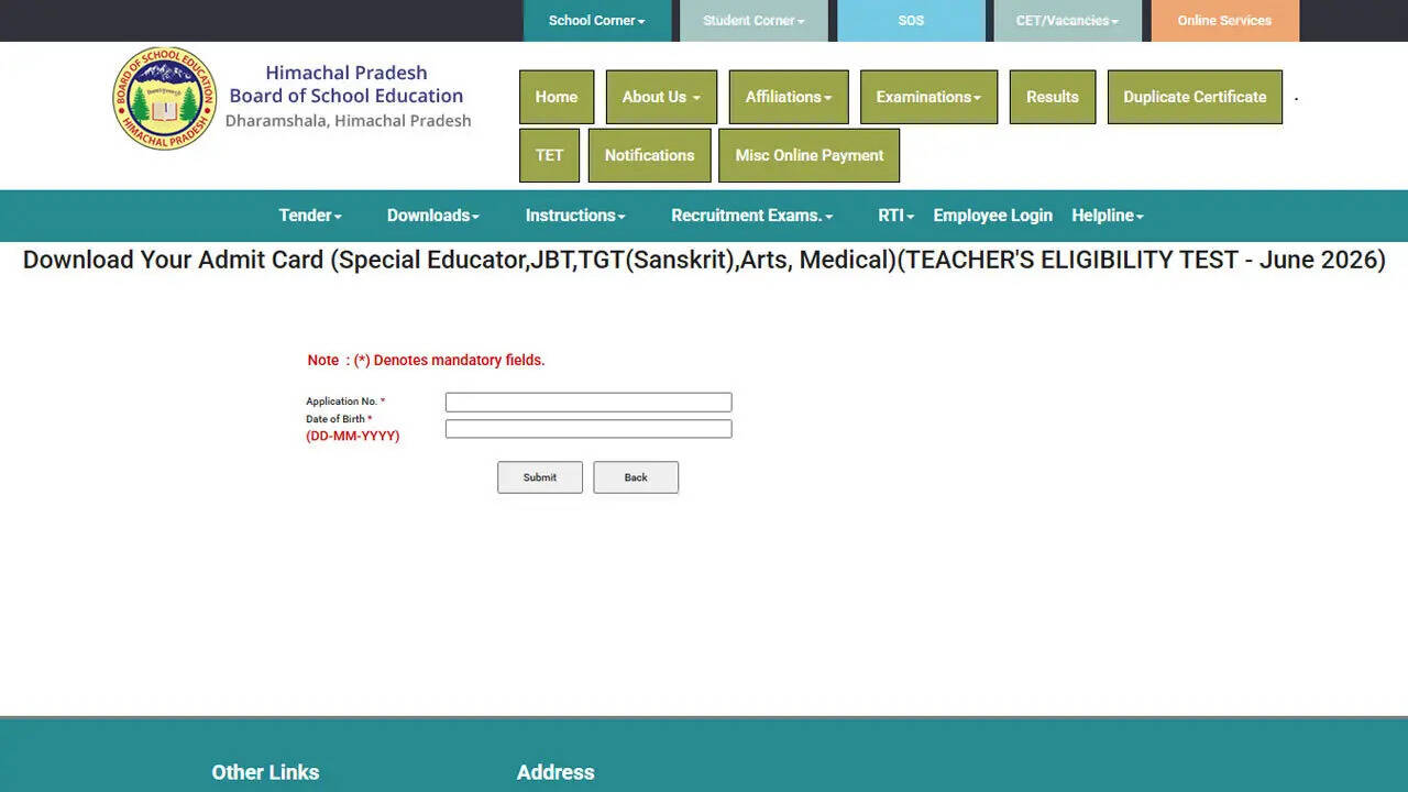 HP TET 2026 admit cards released at hpbose.org; over 24,000 candidates to appear on June 13 and 14