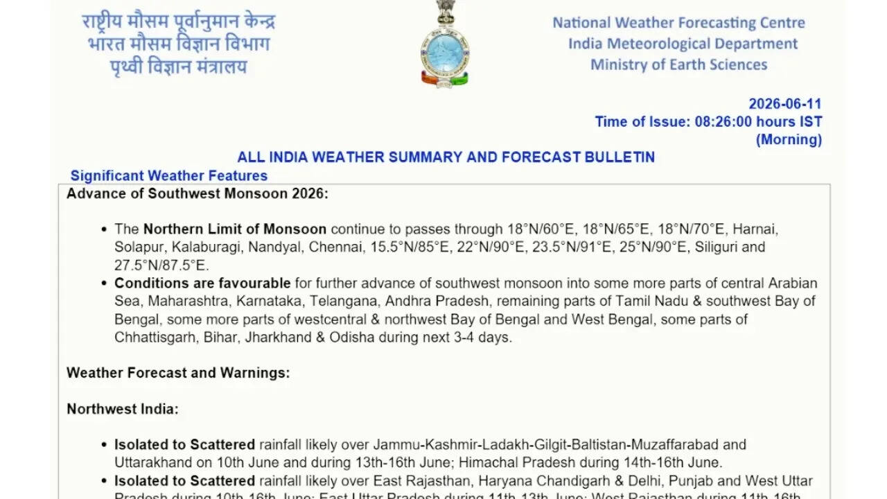 IMD weather update
