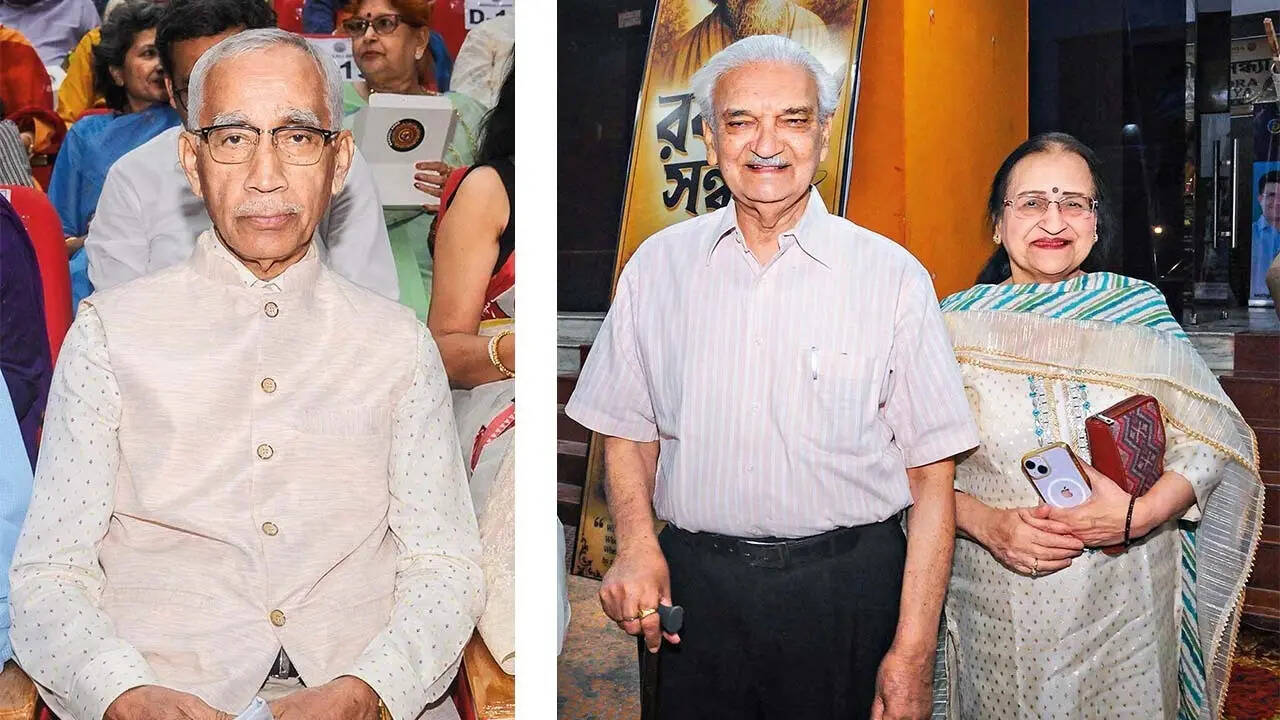 (L) Ashok Ganguly (R) Anil and Sudha Rastogi