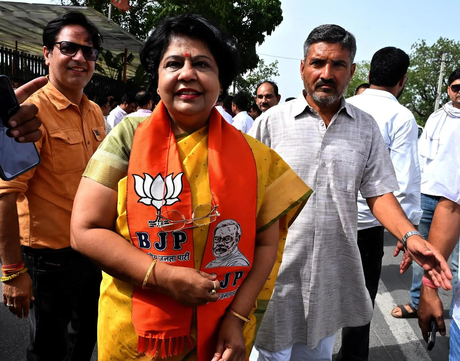 Rajya Sabha candidates BJP Satish Poonia and Alka Gurjar and Congress nominee Neeraj Dangi were declared elected unopposed Thursday, BJP candidates Alka Gurjar.JPG