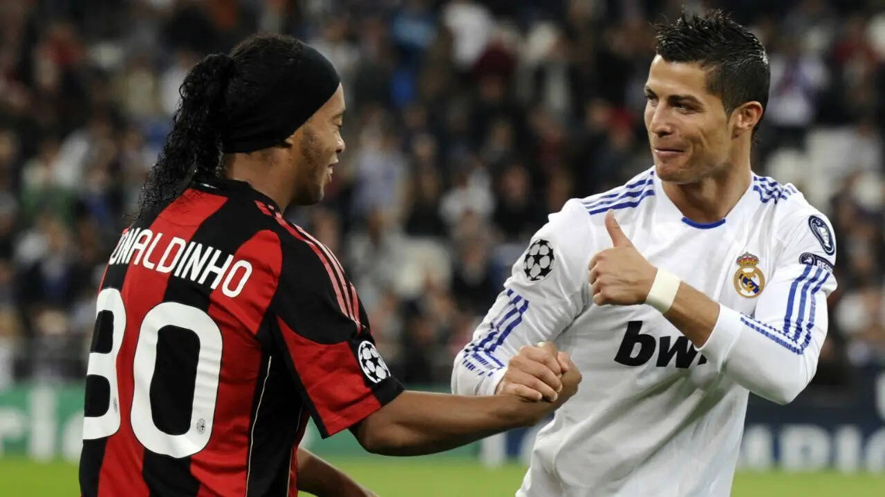Getty Images Ronaldinho and Cristiano Ronaldo