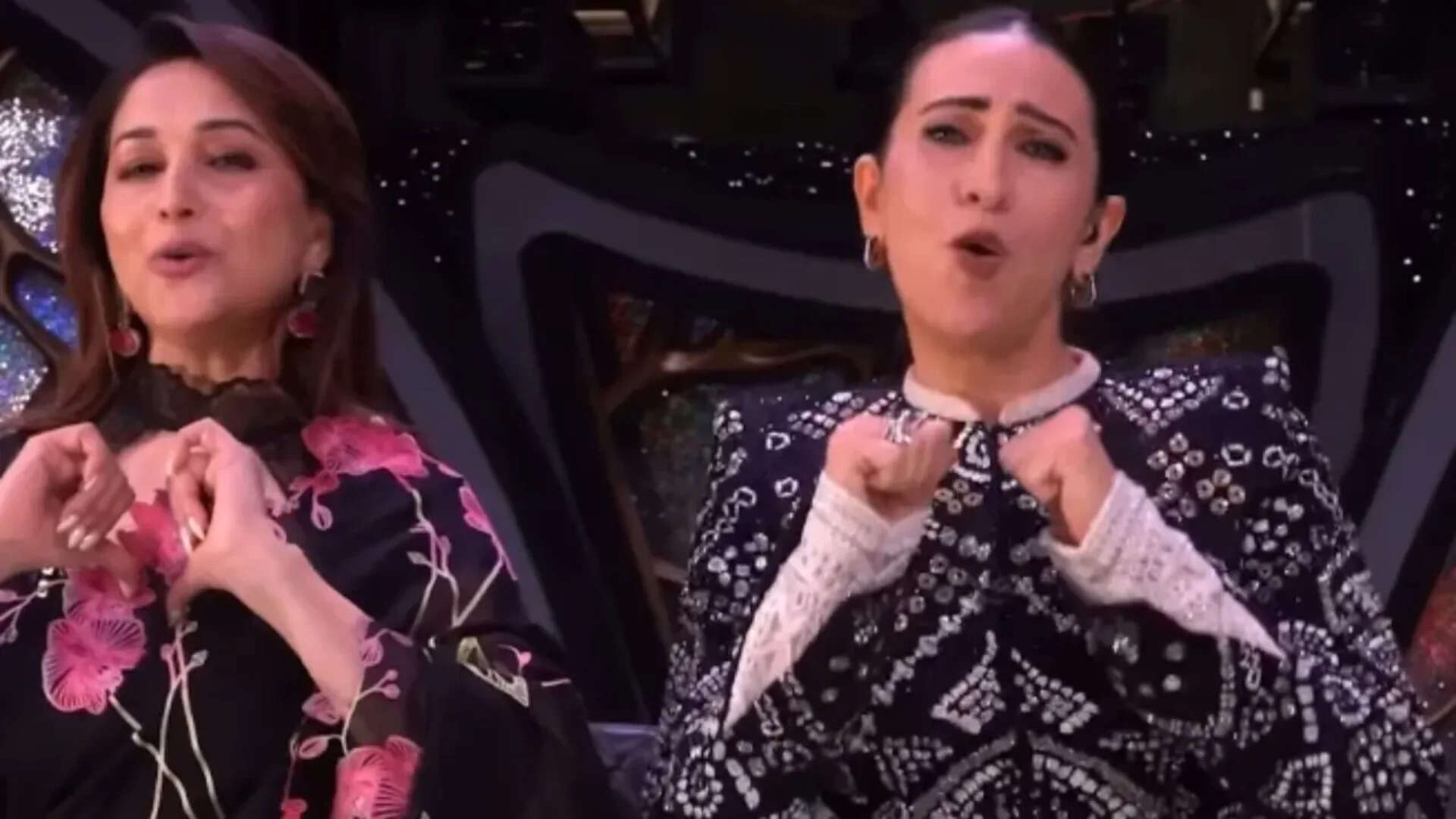 Madhuri and Karisma recreate iconic 'Le Gayi' hook step: Video