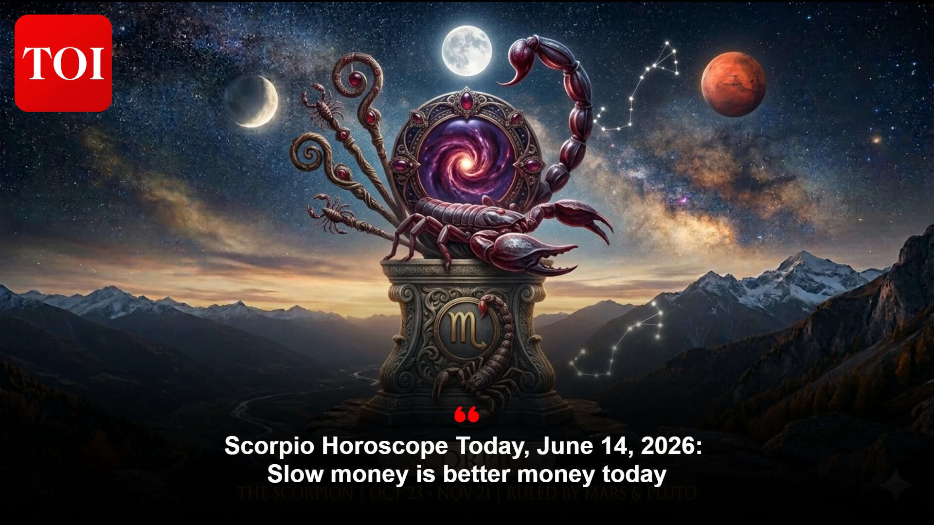 Daily Scorpio Horoscope: Partner support boosts growth; slow money beats risky bets