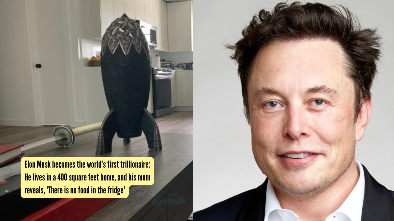 Elon Musk becomes the world's first trillionaire  He lives in a 400 square feet home, and his mom reveals, 'There is no food in the fridge'