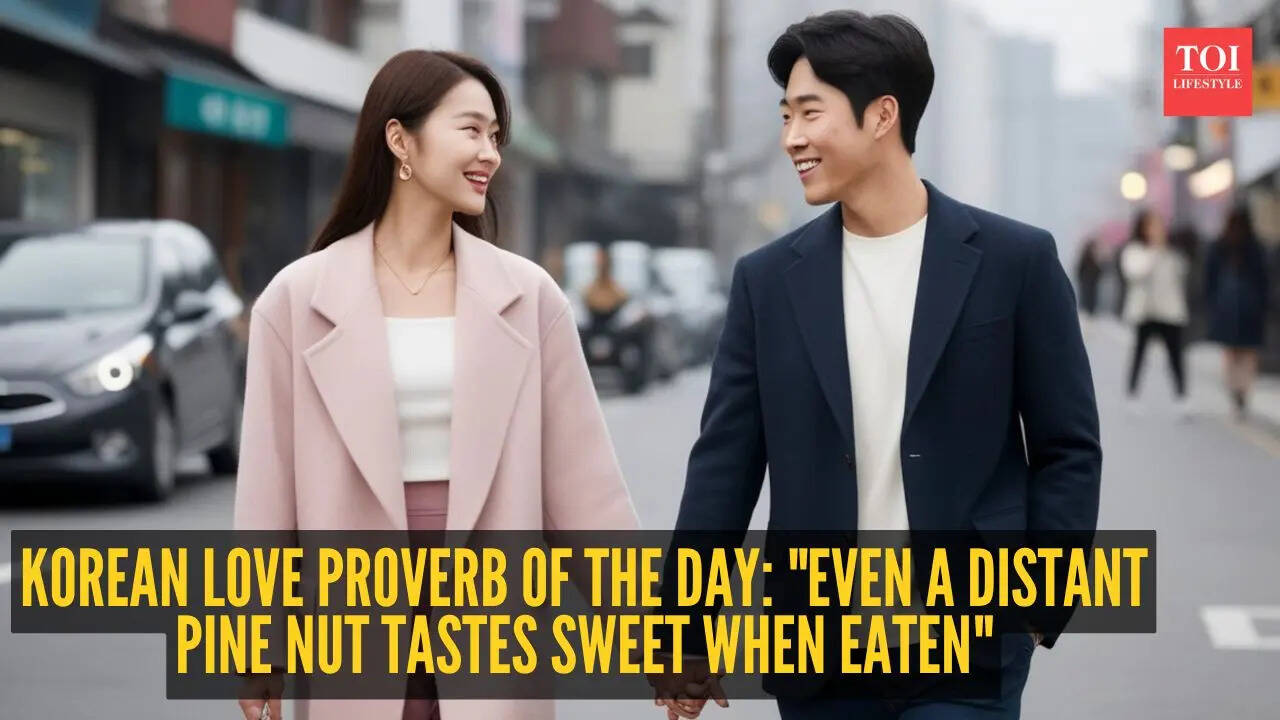 Korean love proverb of the day: "Even a distant pine nut tastes sweet when eaten"