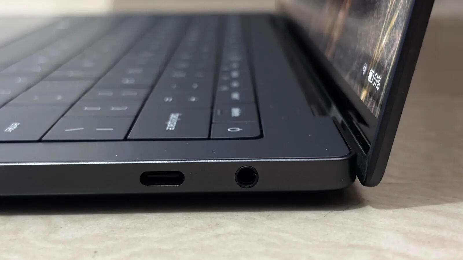 3 USB Type-C ports and one for 3.5mm headphone jack