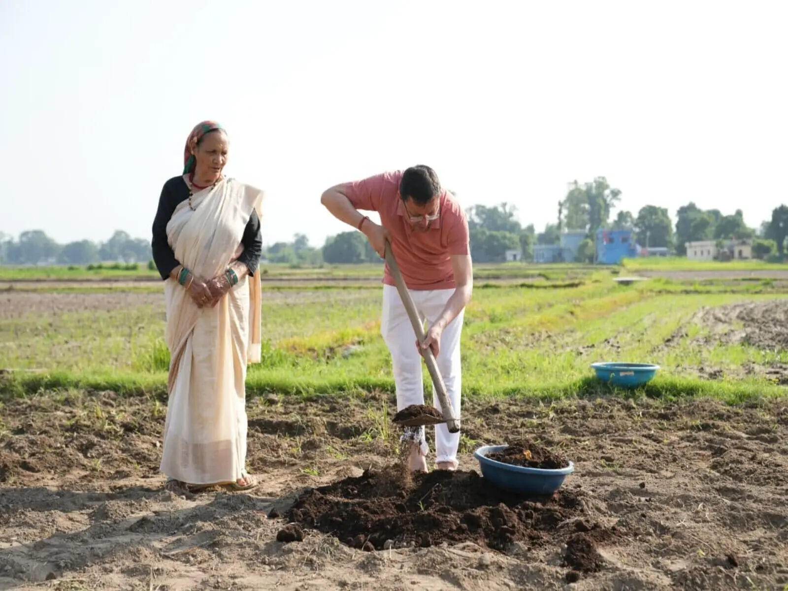 Uttarakhand CM Dhami promotes organic farming, ploughs field at private residence in Khatima