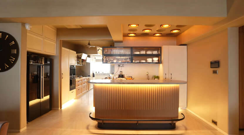 the kitchen