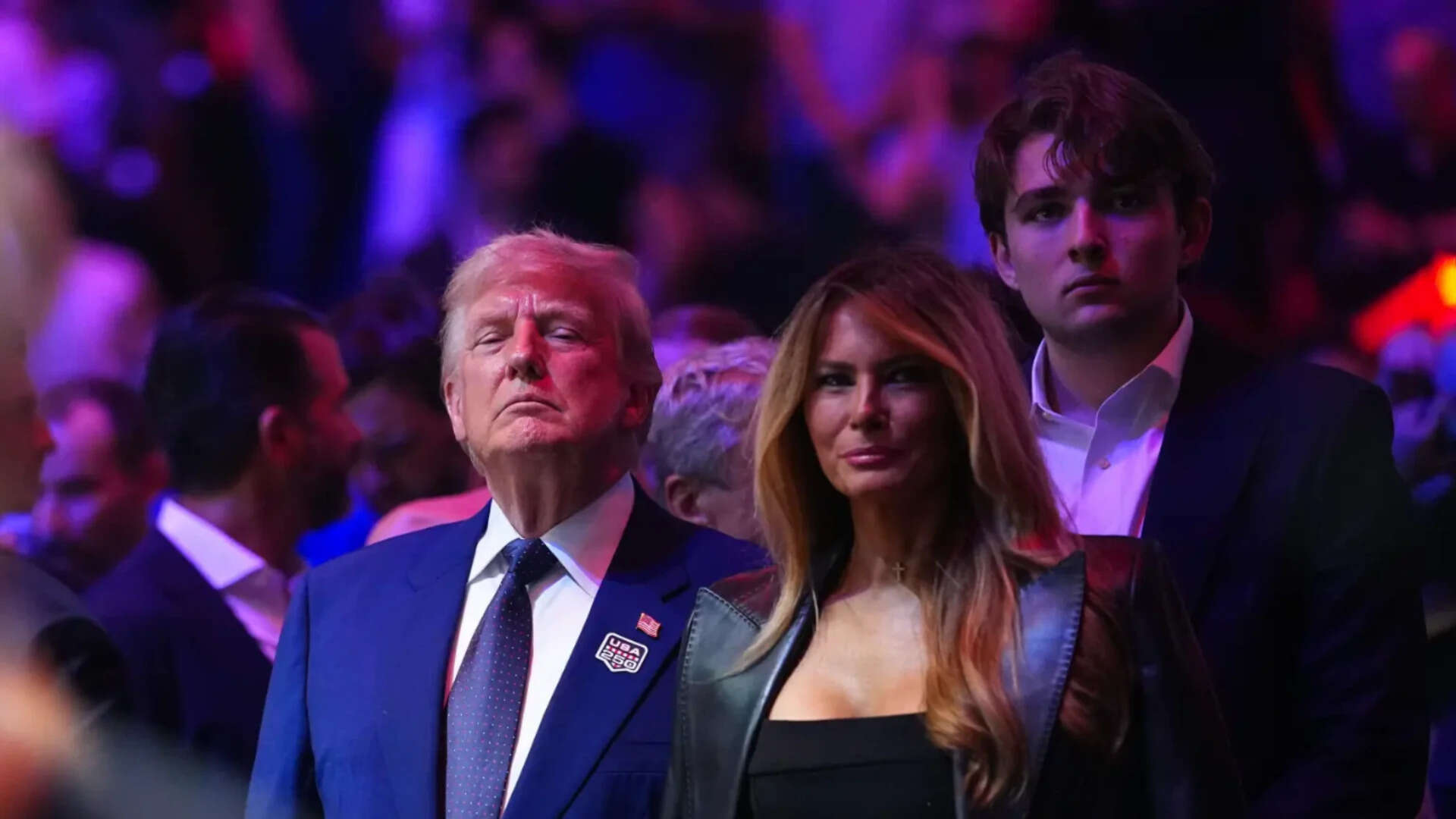 Barron Trump makes rare appearance with new hairstyle at White House UFC event