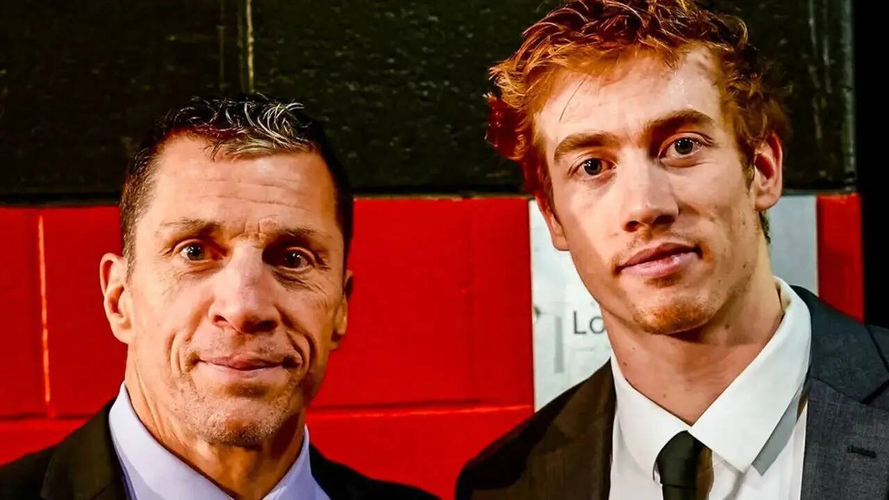 Carolina Hurricanes/X Rod Brind'Amour and his son Skyler