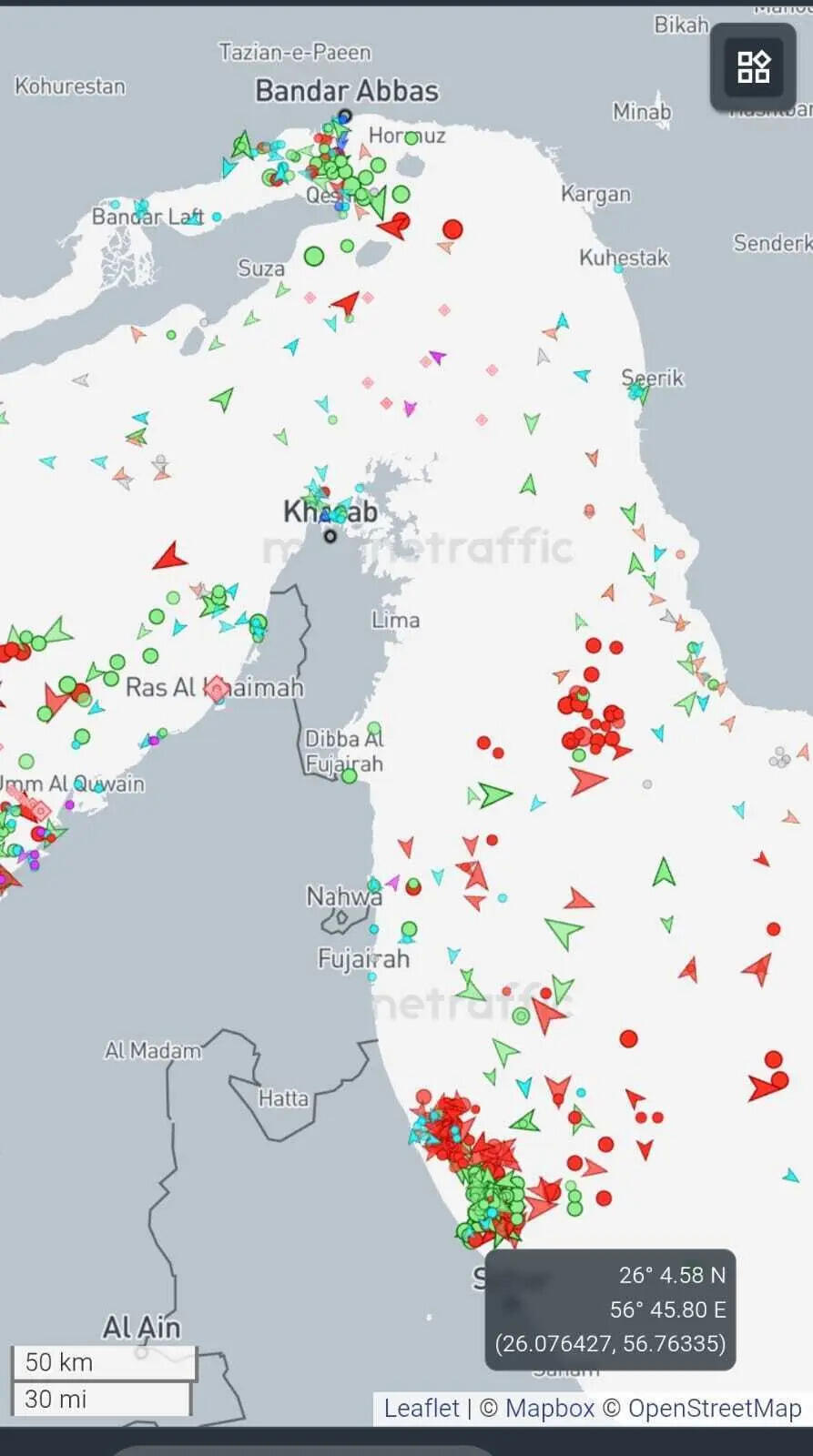 Ship movement around Hormuz