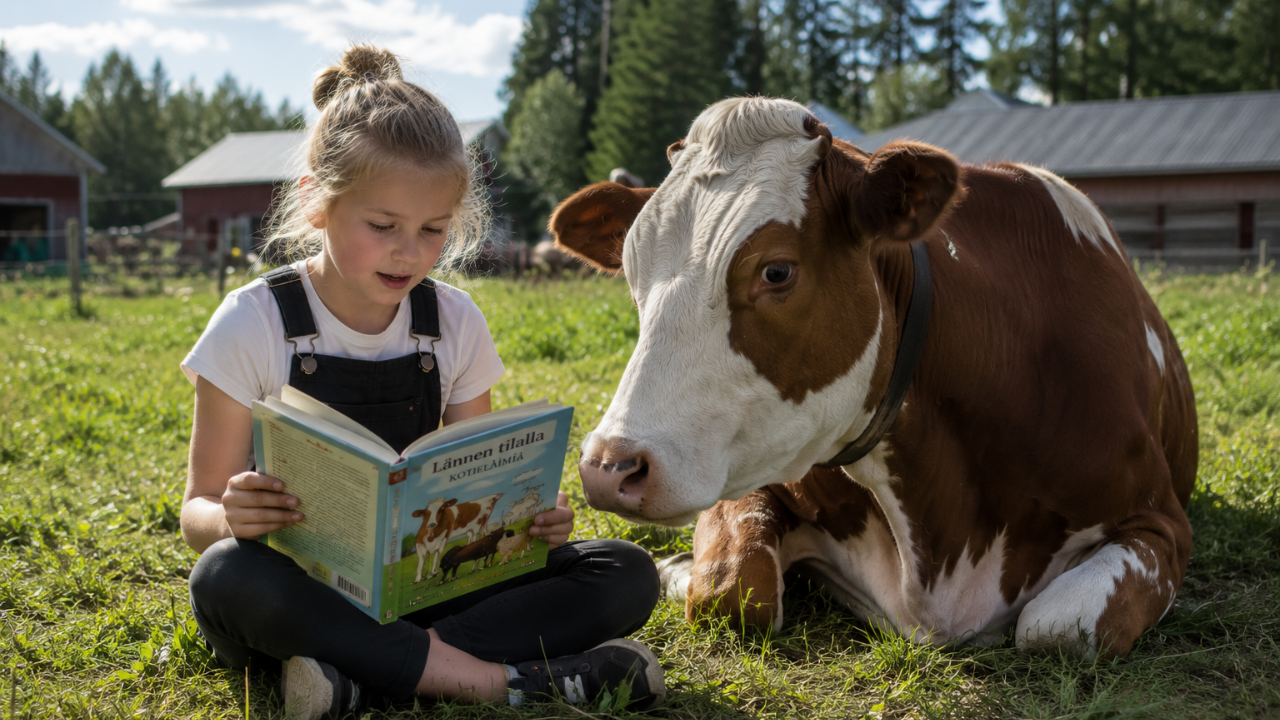  Children read to dogs and cows to build confidence without fear of judgment