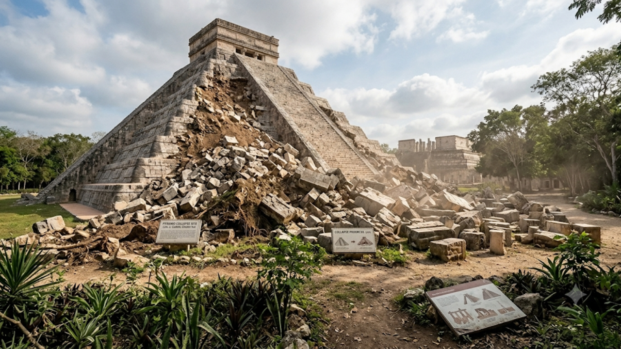 Ancient Mexican Pyramid Collapses After 1,100 Years