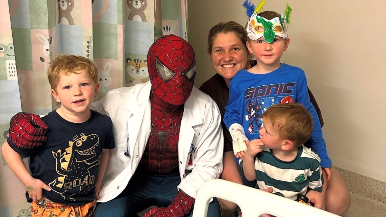 Meet Australia's real-life Spider-Man: Medical student visits sick children and gifts Nintendo Switches while dressed as the superhero
