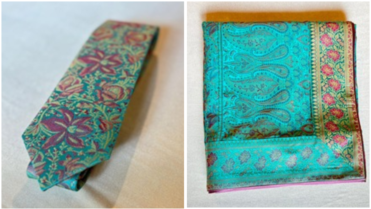 Himroo Silk Tie &amp; Pocket Square<br>