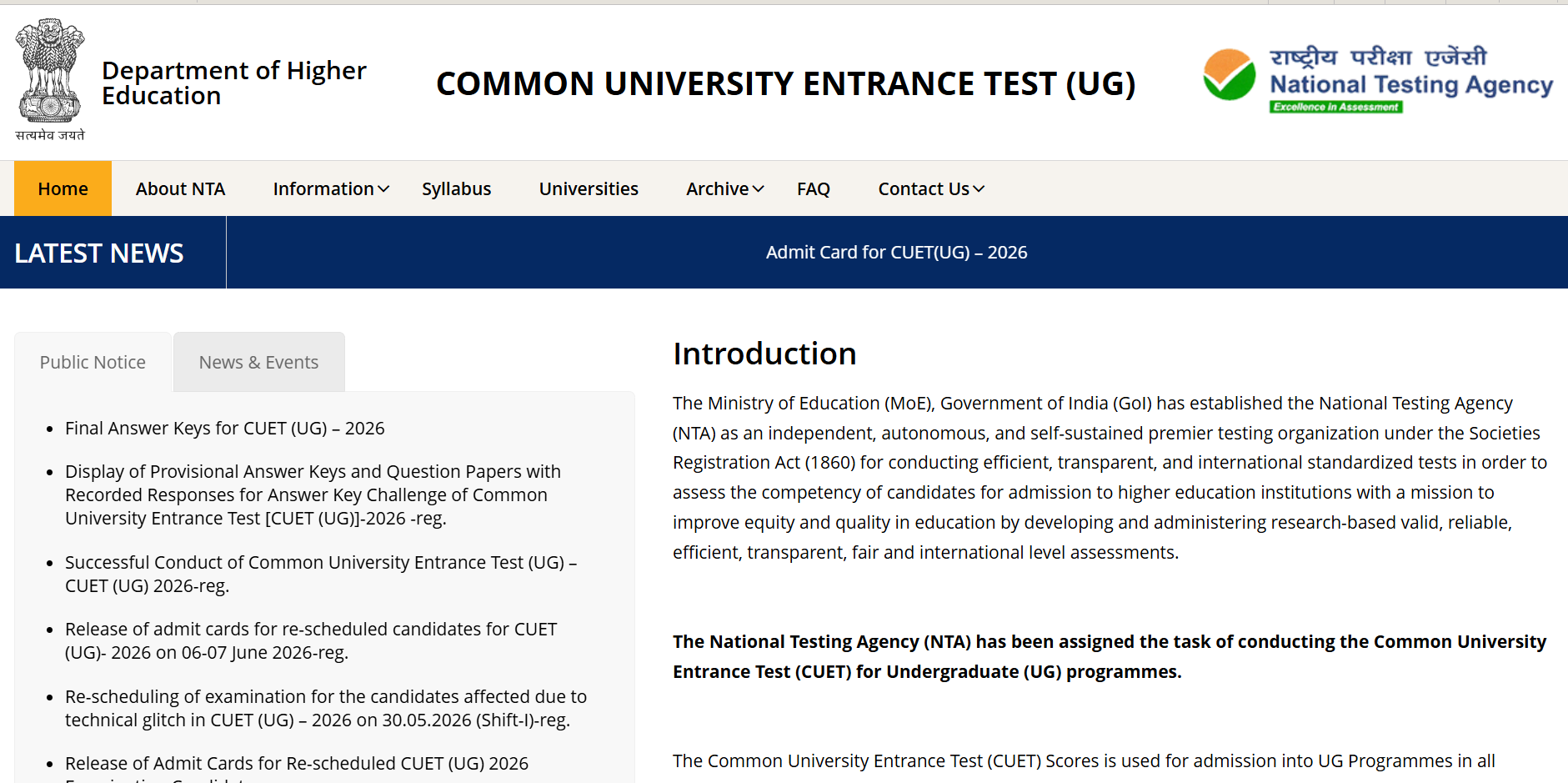 CUET UG final answer key 2026 released at cuet.nta.nic.in: Direct link to download here