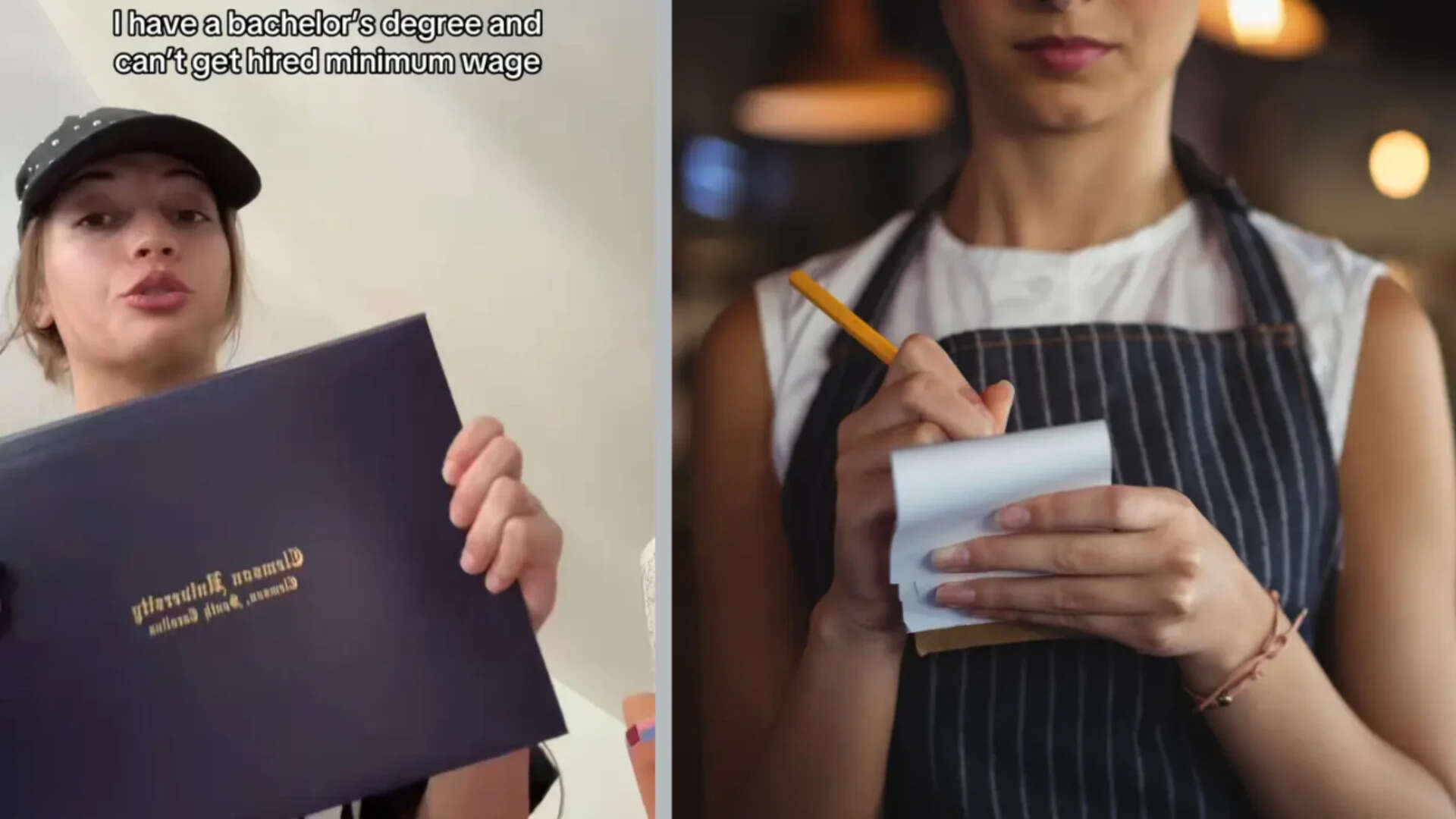 Worked in two restaurants for 'no experience': Graduate says she can't land a minimum-wage job