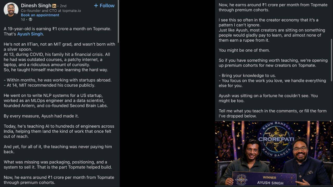  19-year-old who built an AI business earning Rs 1 crore a month