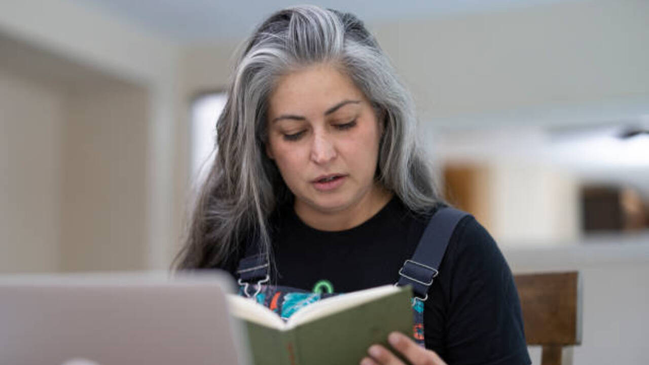 grey hair woman