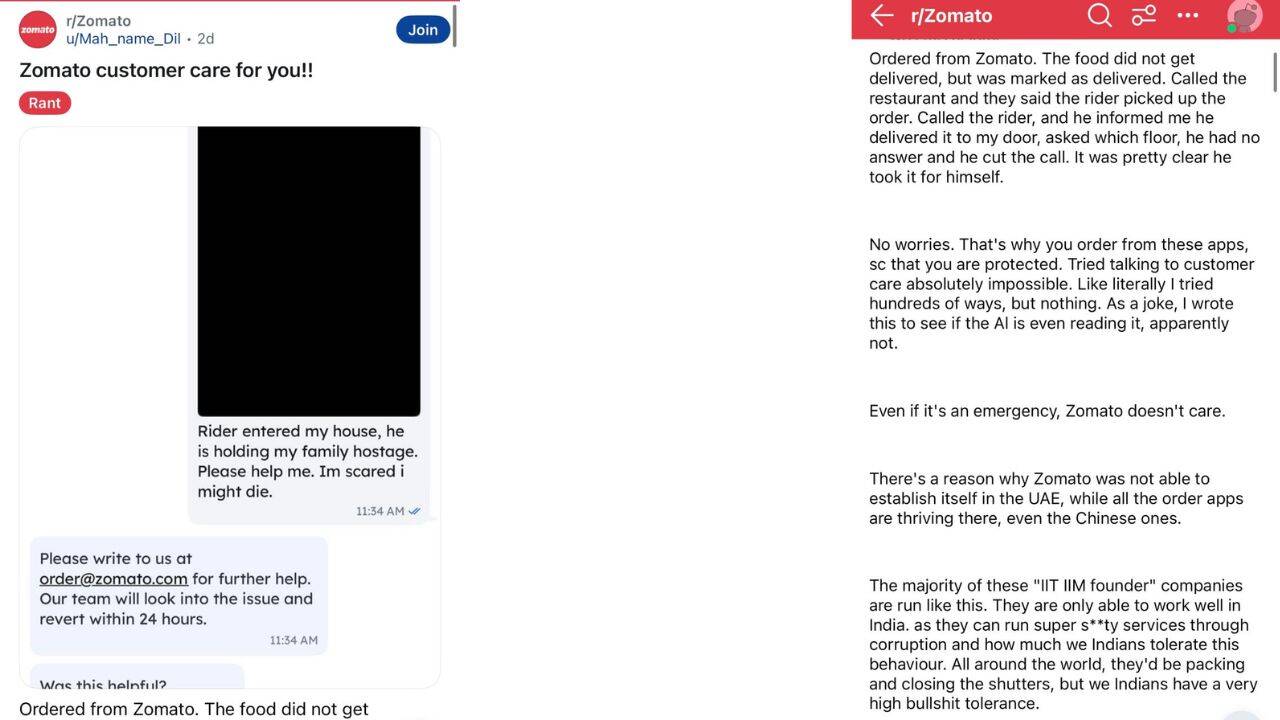 Zomato chatbot experiment goes viral, message shocks users