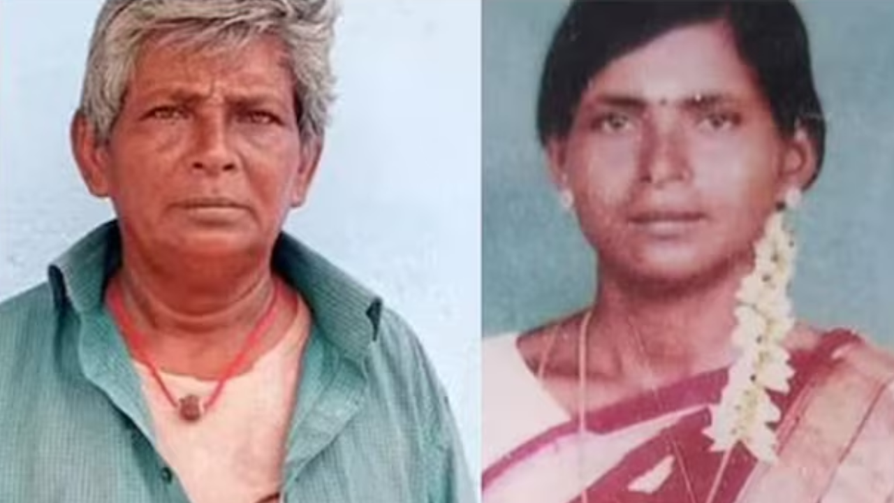Right: 'Muthu Master' before the disguise