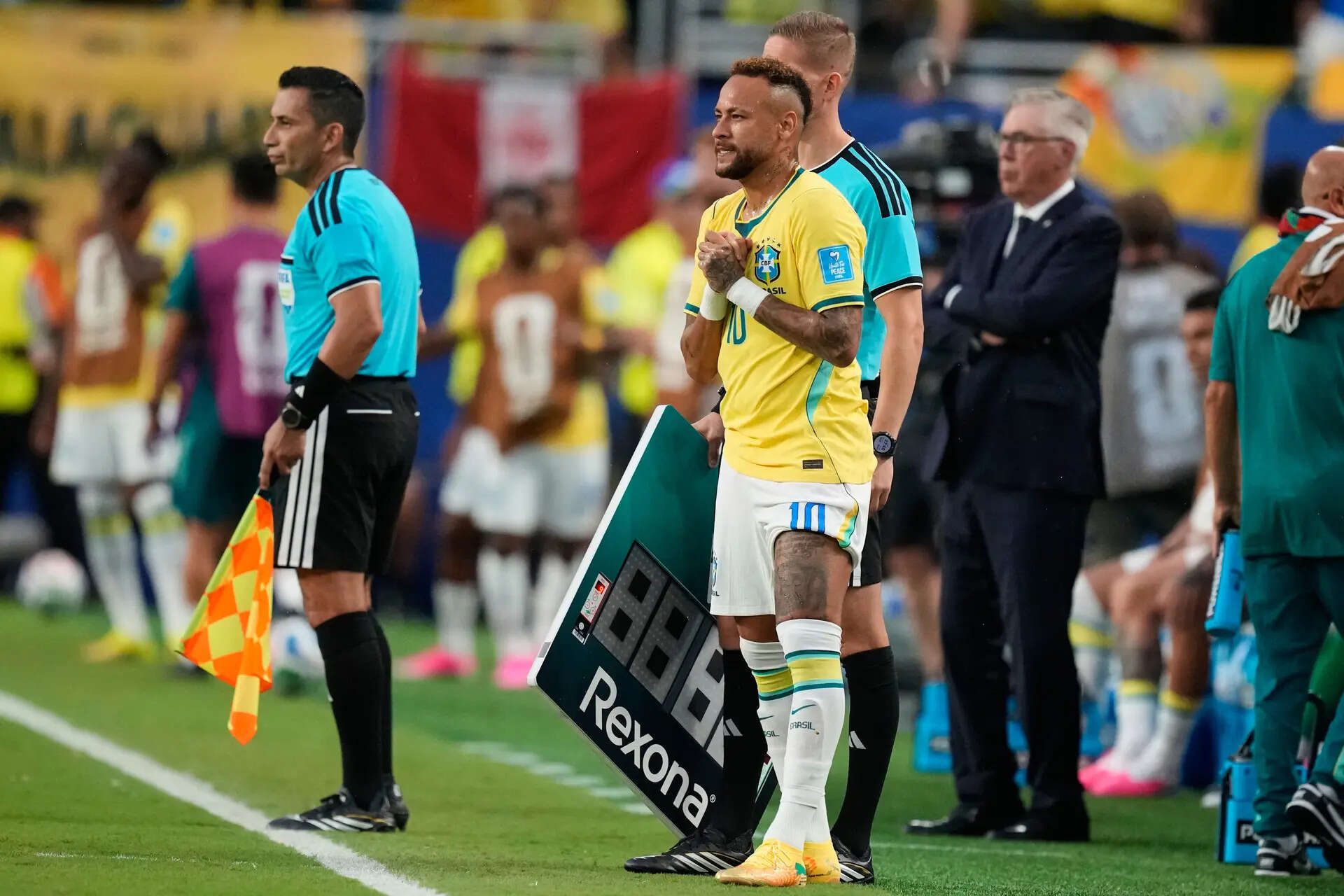 Neymar makes first appearance in this World Cup as a second-half sub for Brazil against Scotland