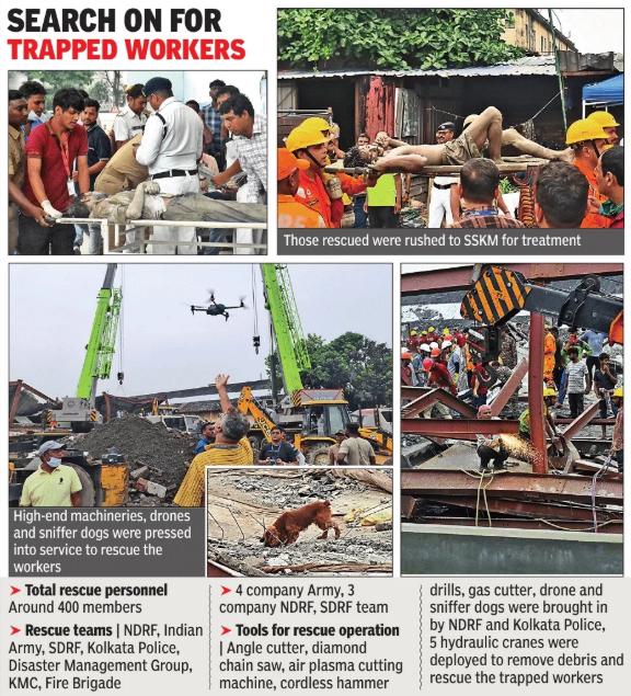 Drones scan, sniffer dogs search, drills cut through concrete in race against time