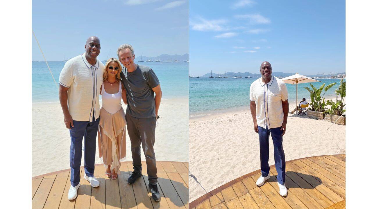 Magic Johnson links up with stunning ESPN host Laura Rutledge