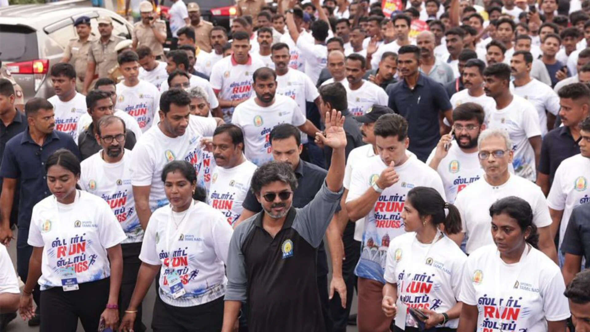 Tamil Nadu Chief Minister Leads Anti-Drug Awareness Run at Chennai Beach