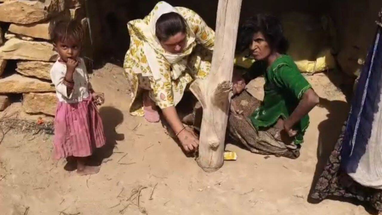 Mentally challenged woman found confined in stone shelter with iron chains on legs, rescued