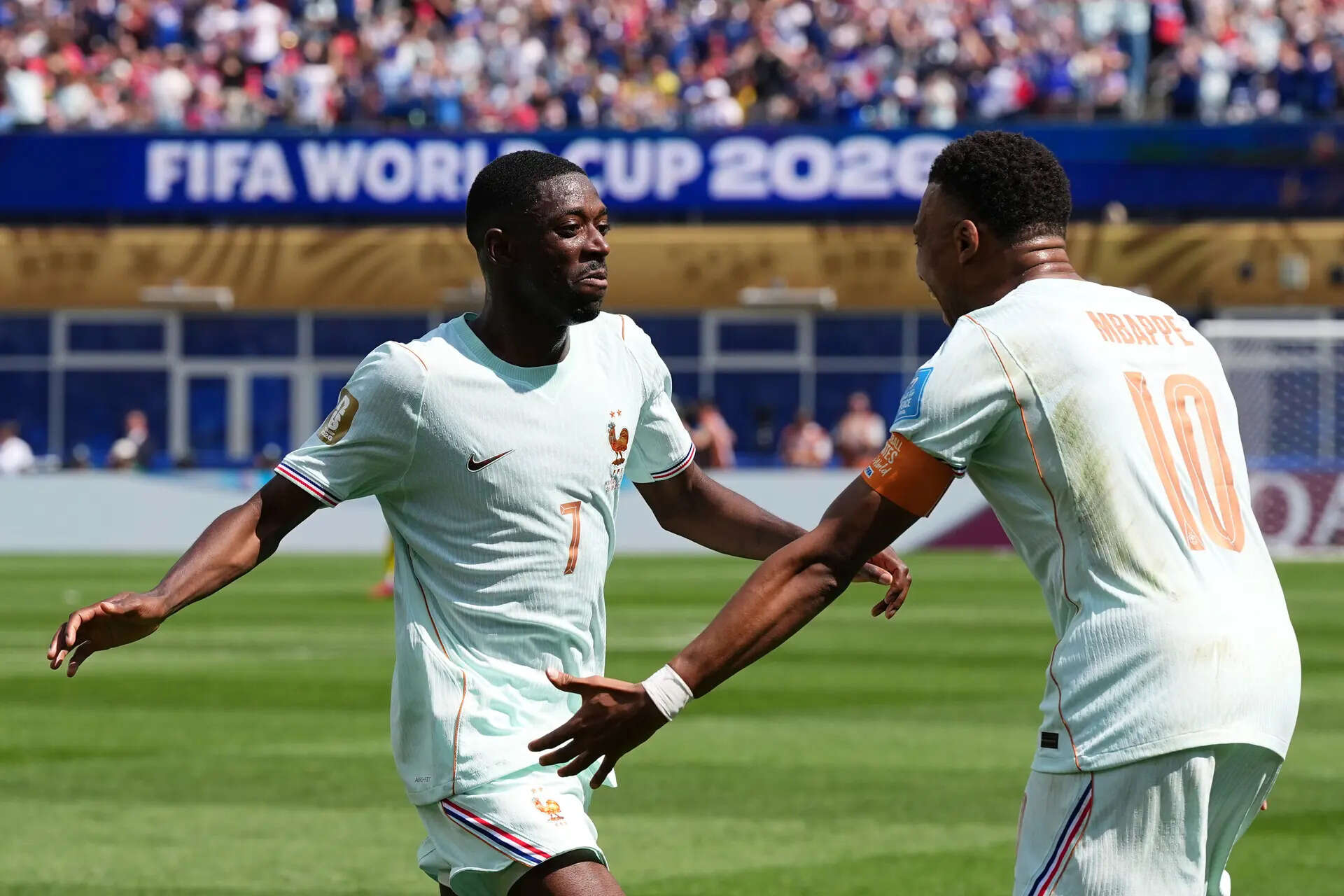 France striker Ousmane Dembélé scored a first-half World Cup hat-trick in a 4-1 win over Norway