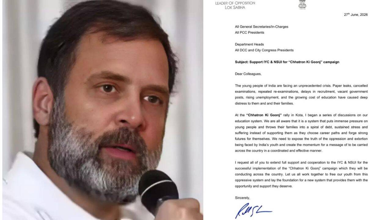 ‘Youth facing unprecedented crisis’: Rahul Gandhi writes to party leaders, urges nationwide push for ‘Chhatron Ki Goonj’ campaign