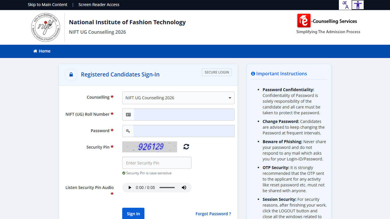 NIFT UG 2026 round 1 seat allotment result declared; candidates can download allotment letters here