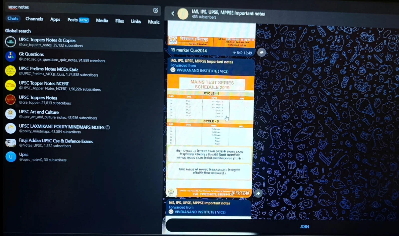 Students use Telegram for information dissemination