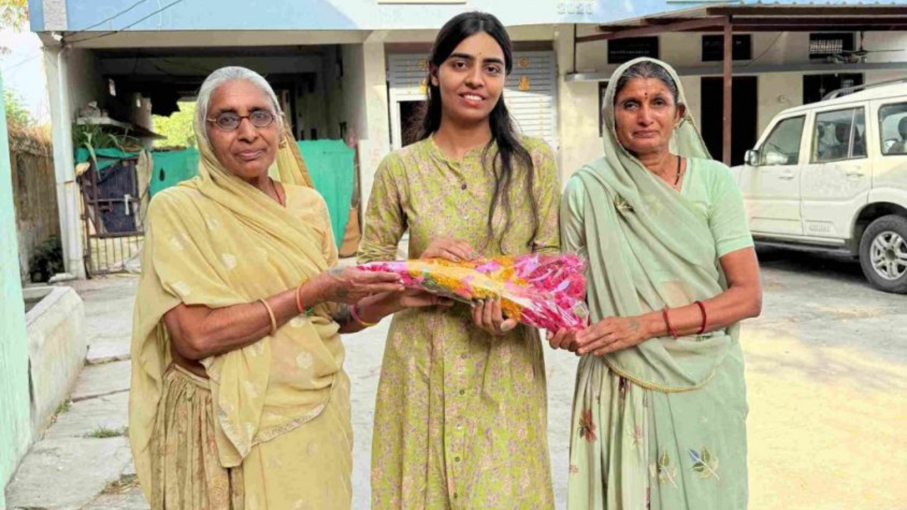 Anjali Sondhiya with her grandmothers.