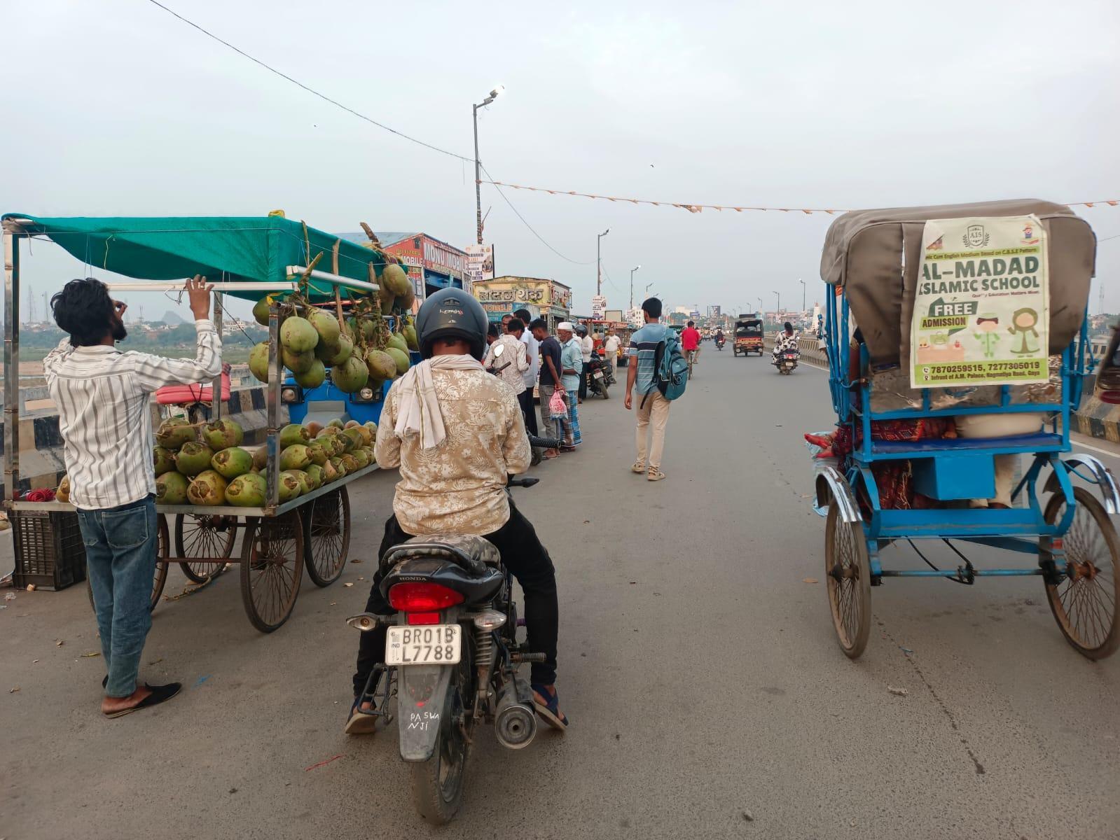 Bazar activity on Falgu bridge raises safety concerns for pedestrians and vehicles