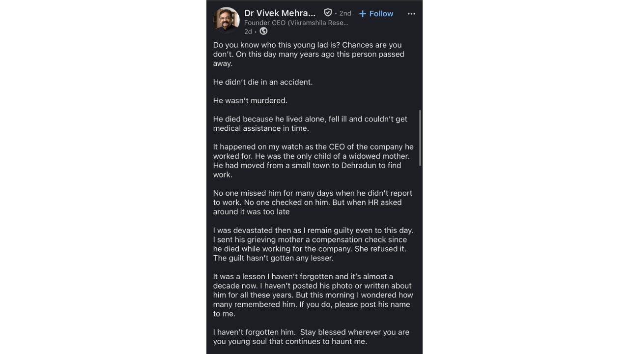 ‘He didn't die in an accident’: Founder says young employee's death still haunts him, ‘I remain guilty even to this day’