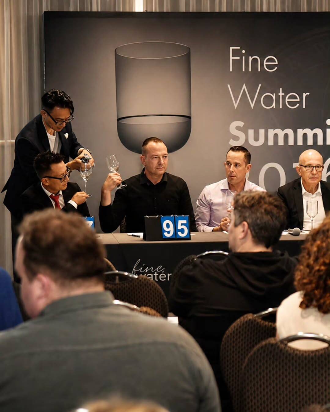 At the Fine Water Summit’s Taste & Design Awards 2026, a six-member jury blind tasted bottled waters